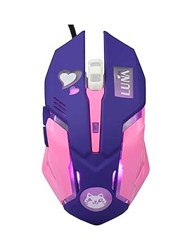 Greshare Gaming Mouse,7 Colors Backlit Optical Game Mice Ergonomic USB Wired with 2400 DPI and 6 Buttons 4 Shooting for Computer/Win/Mac/Linux/Andriod/iOS. (Purple)