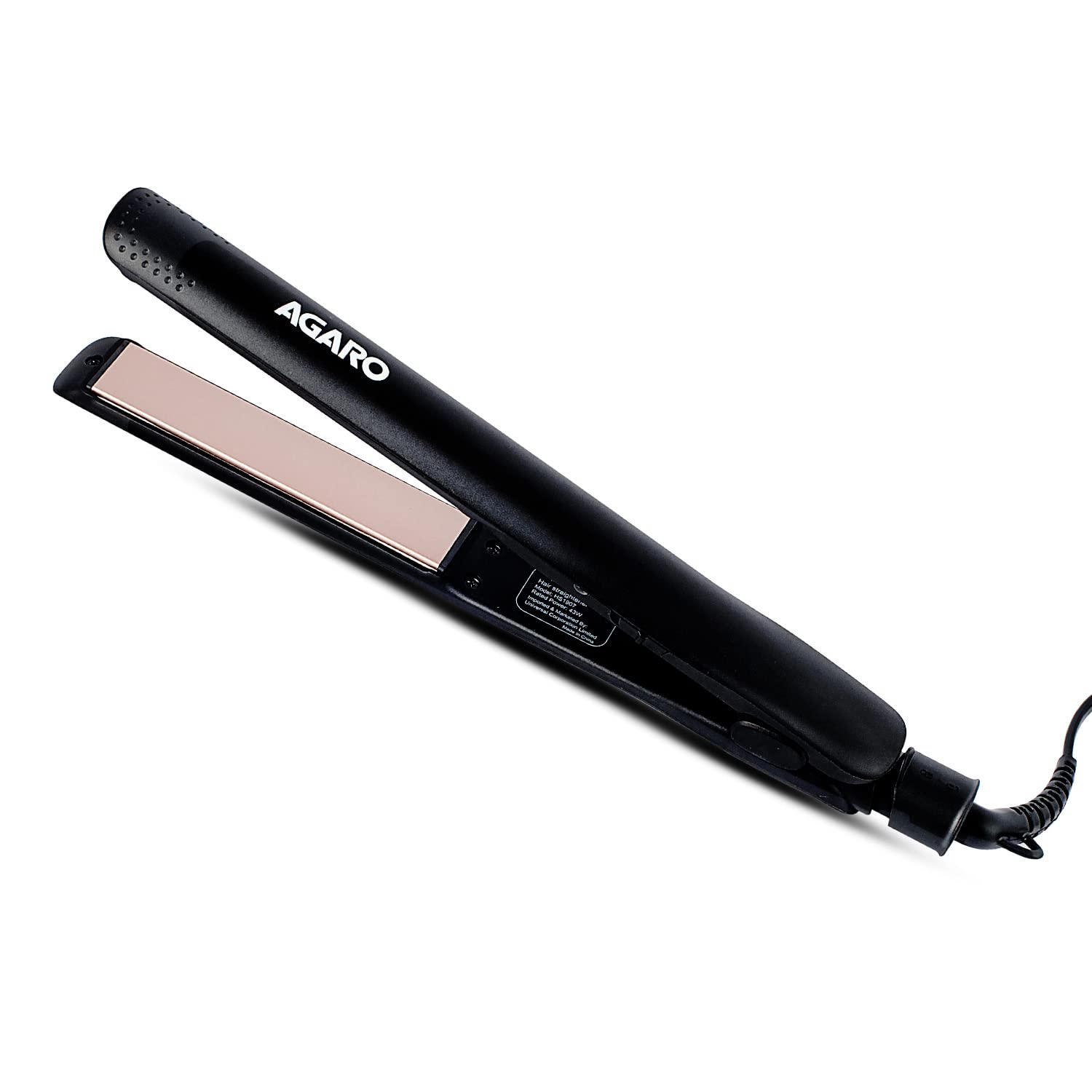AGARO HS1907 Hair Straightener, Keratin Infused Ceramic Coated Plates, Fast Heating, PTC Heating, Hair Straightening, Hair Styling For Women ,Black