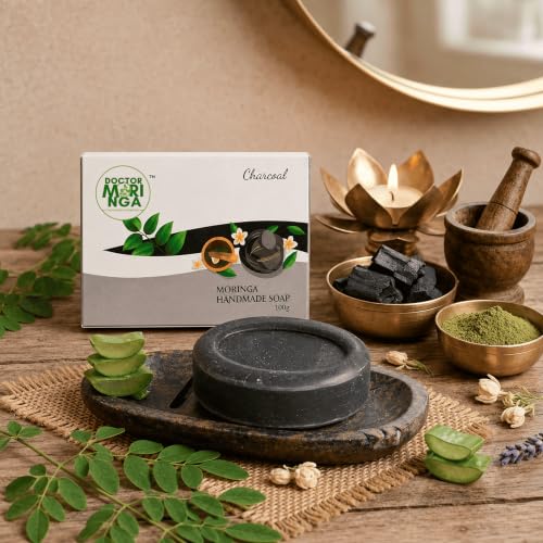 Image of Herbal Handmade Bathing Soap 100gm (3 Piece) | Charcoal Soap for Deep Cleansing | Removes Dirt & Impurities | No Mineral Oils | Suitable for All Skin Types