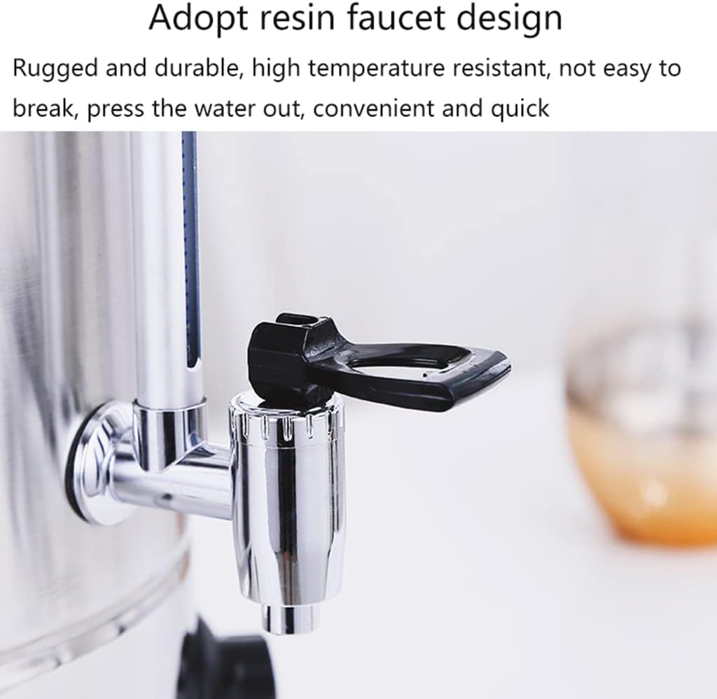 Water Urn Boiler, Hot Water Catering Tea Urn Commercial Electric Stainless Steel, with Water Gauge Water Tap Portable Handle,20L