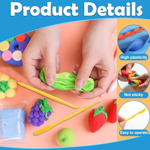 Kit argile séchée à l'air libre 56 couleurs loisirs créatifs DIY