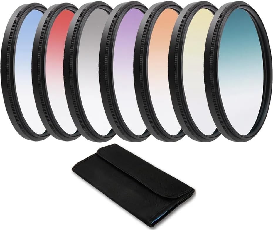Gradient Color Camera Filter Set 49 52 55 58 62 67 72 77 82mm Lens Filter Set(58mm)