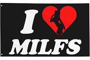 I Heart Milfs American Flag - Funny Milfs Banner