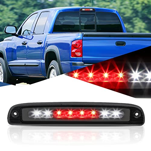 Auto Dynasty LED Rear High Mount 3rd Third Tail Brake Stop Light Cargo Lamp Compatible with Dodge Dakota 97-07, Chrome Housing Smoked Lens