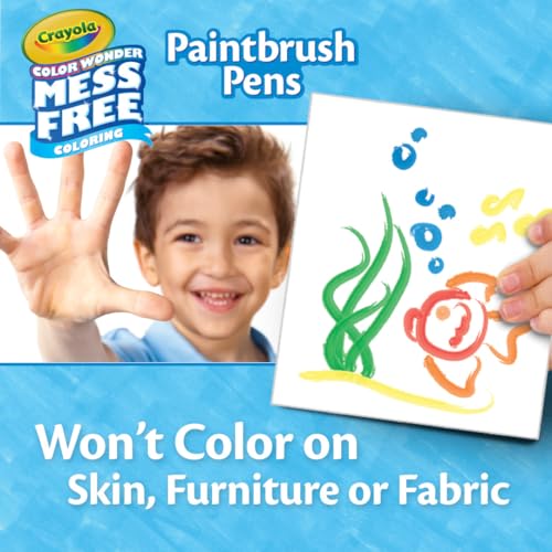 Image of Crayola Color Wonder Paintbrush Pens, Mess Free Paint Set for Kids, 8ct Refill, 3+