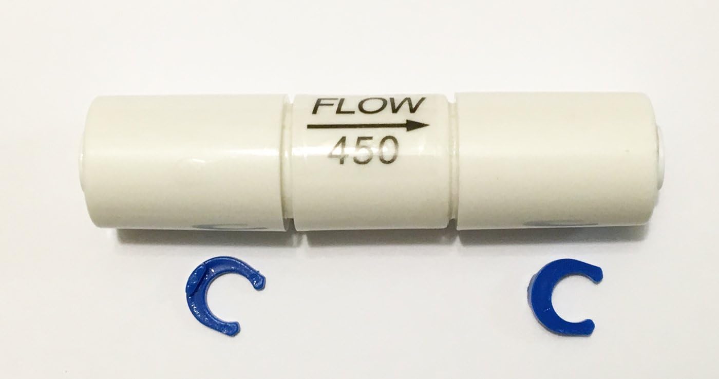 450 Ml Restrictor for Reverse Osmosis Systems with Quick Connect, for 1/4" tubing