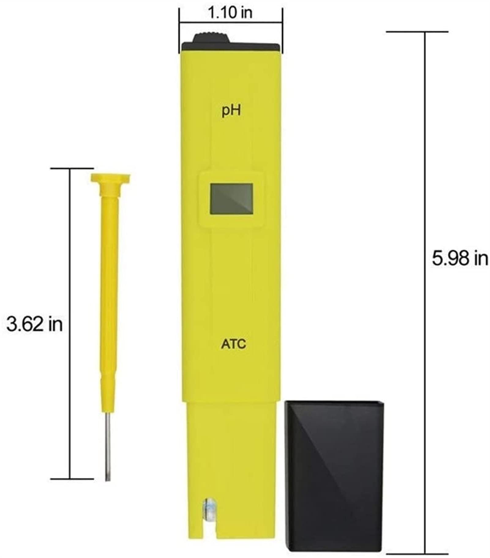 Probador de pH Meter Digital PH, probador de Calidad de Agua de Alta precisión con ATC, hidropónicos, Laboratorio, Acuario, Rango de medición 0-14