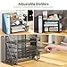 Simple Trending Desk Organizers and Accessories, 5-Tier Desk File Organizer, Paper Letter Tray Organizer with File Holder and Pen Container, Black