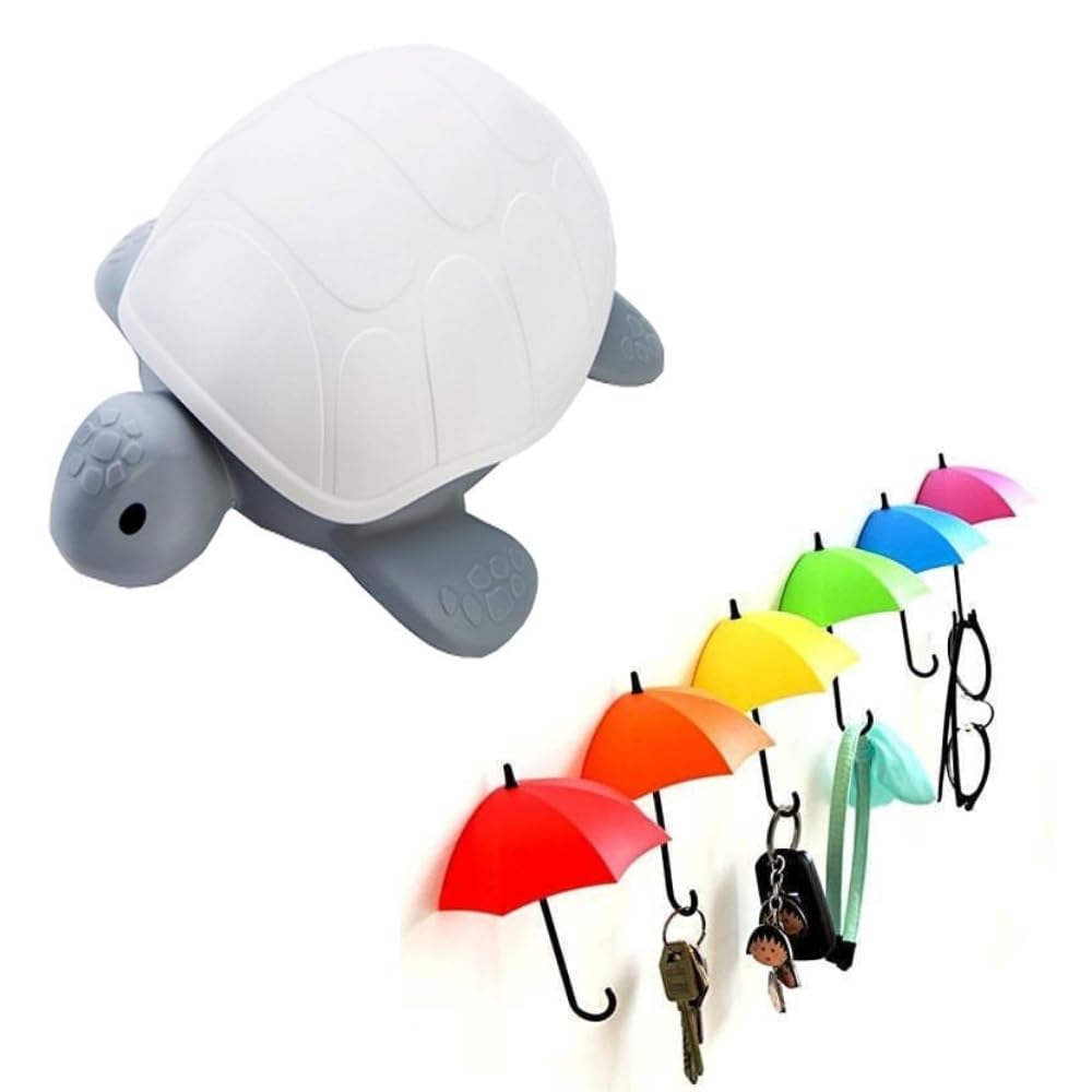 Plastic Umbrella Key Hat Wall Multipurpose Holder Hanger Hooks 1Pc Cute Tortoise Turtle Formed Self Draining Kids soap Dish Box Holder with Cover Lid for Bathroom (B0D2717NVT) Amazon Price History, Amazon Price Tracker