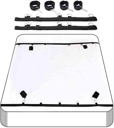 Miniatura 3 de Juego de amarres sexuales debajo del colchón para cama King para parejas, correas de cama de tamaño Queen para adultos, barra esparcidora de