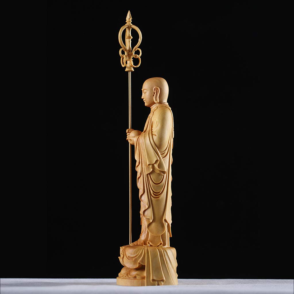 Amazon｜仏像 地蔵菩薩立像 天然 ツゲ 木彫り(高さ18cm×巾5.8cm 
