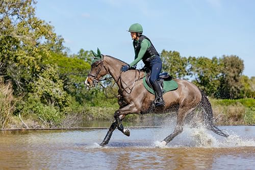 Tapis de selle LeMieux daim vert chasseur obstacle cheval