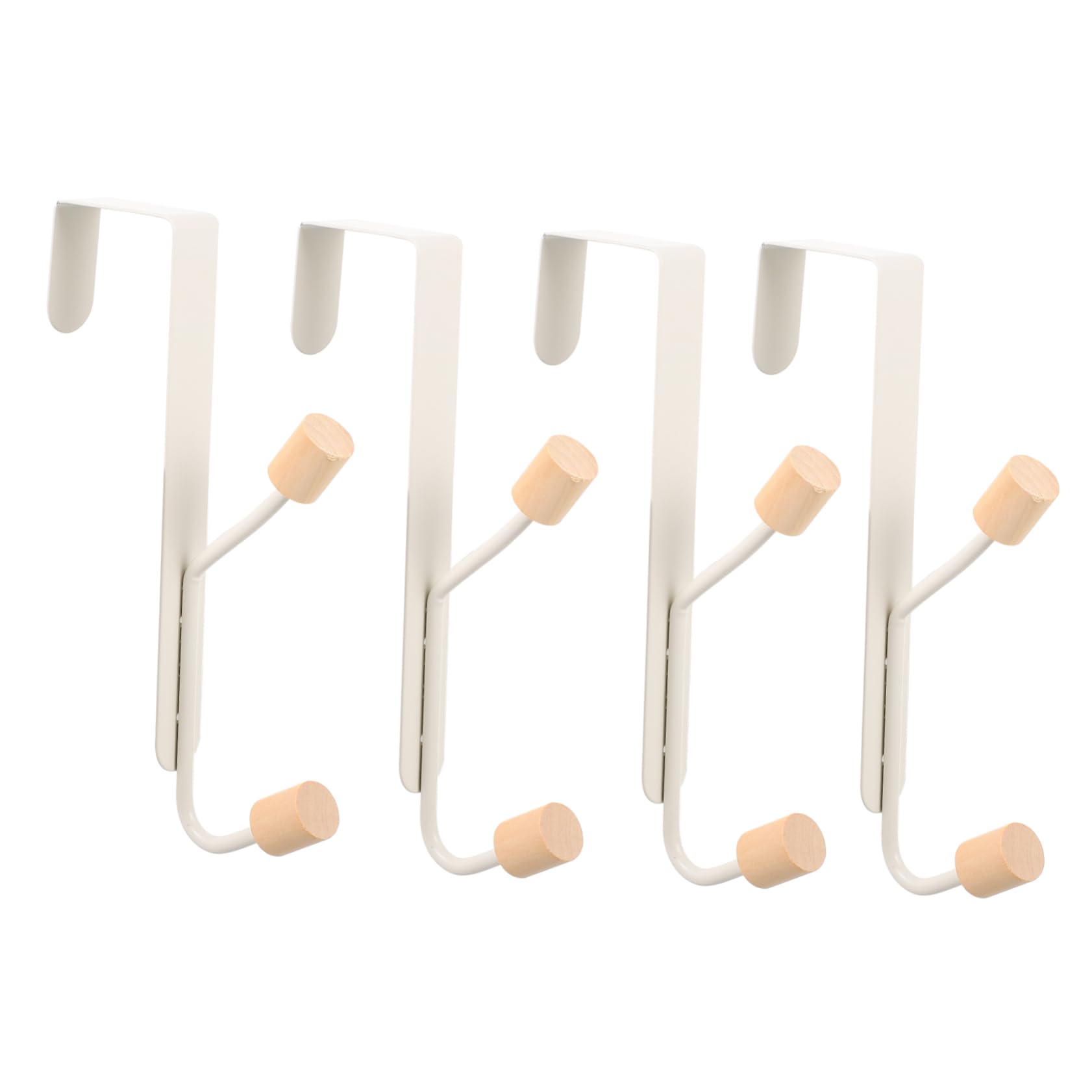 PRETYZOOM 4pcs Door Double Hooks Over Door Hangers for Wall Hooks Heavy Duty for Hanging