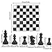 Portable Chess Plastic International Chessboard Set Medieval Entertainment Chess Game Set Black & White Chessboard for Party Activities(White)