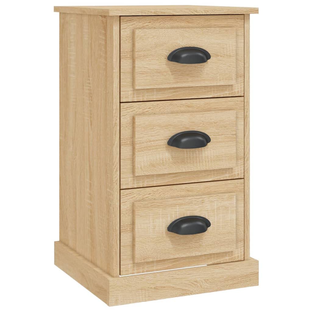Nachttisch Sonoma-Eiche 39x39x67 cm, Holzwerkstoff Schlafzimmer Möbel, Beistelltisch mit 3 Schubladen, feuchtigkeitsbeständig für Bücher, Gläser, Notizblöcke