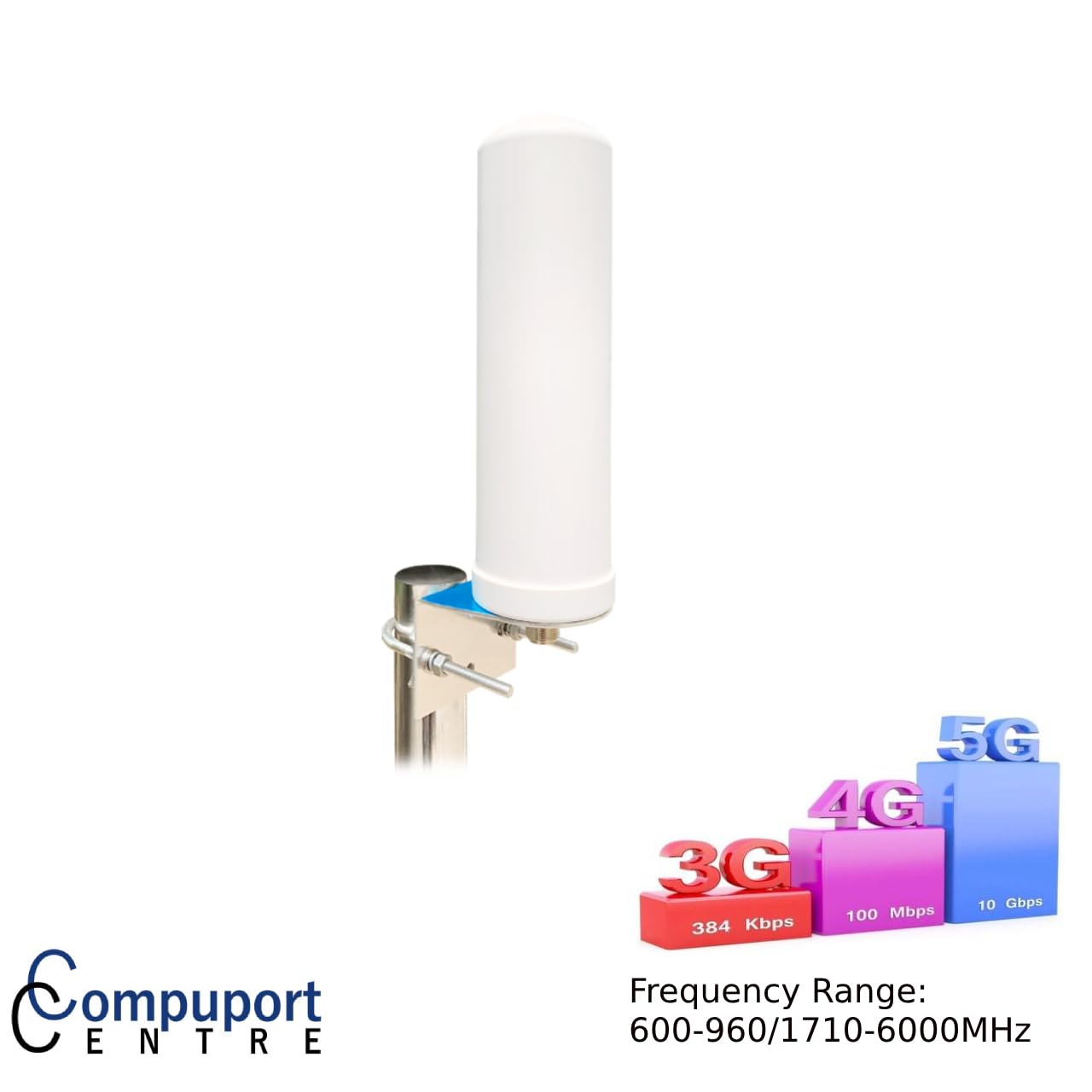 CompuPort 5G Multiband LTE Omni Antenne 5dBi Outdoor Wetterfest Frequenz 600-960/1710-6000MHz mit N-Buchse
