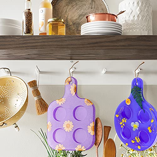 Niart Shot Glass Serving Tray Diy Epoxy Resin Casting Silicone Mold Kit With Silver Glitter 2Pcs 4-Hole Square/Round Tasting Flight Board Beer Wine Sampler Paddle Agate Art Craft Party Home Decoration #TOP5