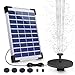 Produktbild AISITIN Solar Springbrunnen 5.5W Solar Teichpumpe mit Solar Panel Eingebaute 1500mAh Batterie Wasserpumpe Solar Schwimmender Fontäne Pumpe mit 6 Fontänenstile für Garten, Vogel-Bad