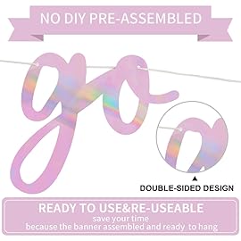 BEISHIDA Double-Sided Rainbow Pink Go Shawty It\'s Your Birthday Banner 11.4Feet,NO DIY-Hip Hop Theme Glitter Happy Birthday Banner Pre-Strung Rap Theme Happy Birthday Sign for Man Women birthday Party Supply