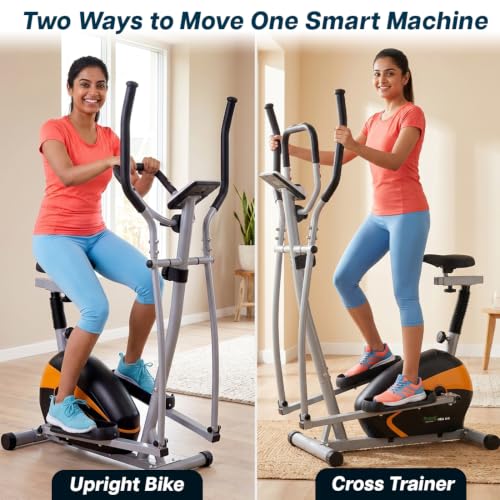 Image of Propel HDA 64i 2-in-1 Elliptical Cross Trainer & Seated Upright Bike for Home | 8-Level Magnetic Resistance | Silent Flywheel | Adjustable Seat & Handle | Pulse Monitor | 100 kg Capacity
