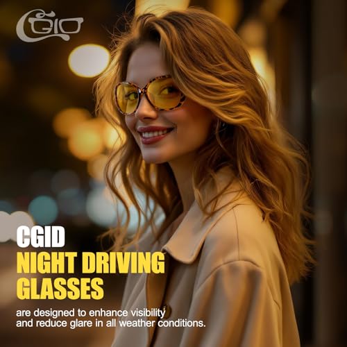 CGID Night Vision Driving Headlight Glasses Women Anti Glare Polarized UV4002