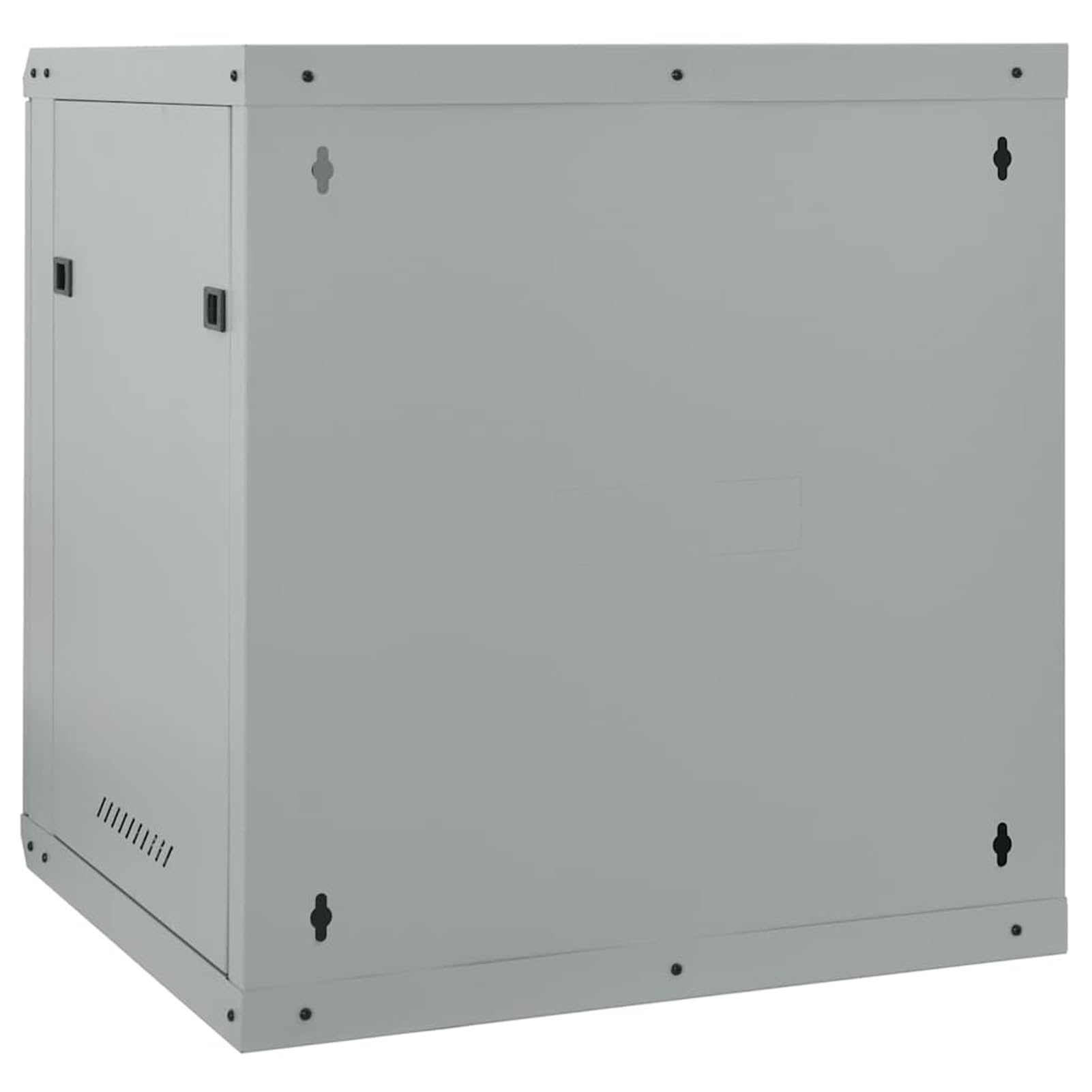 Armadio di rete grigio 60 x 60 x 65 cm in acciaio con vetro di sicurezza e robuste maniglie in acciaio – per interni, ufficio e strutture tecniche