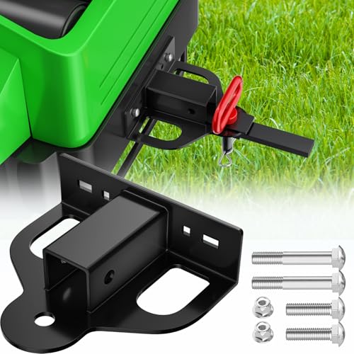 Upgraded Zero Turn Lawn Mower Hitch with 1-1/4 Receiver 6mm Thicker Heavy Duty Steel Bolt On Trailer Hitch Receivers Compatible with Many Models Lawn Mower Tractor Trailer Golf Cart ATV Etc.