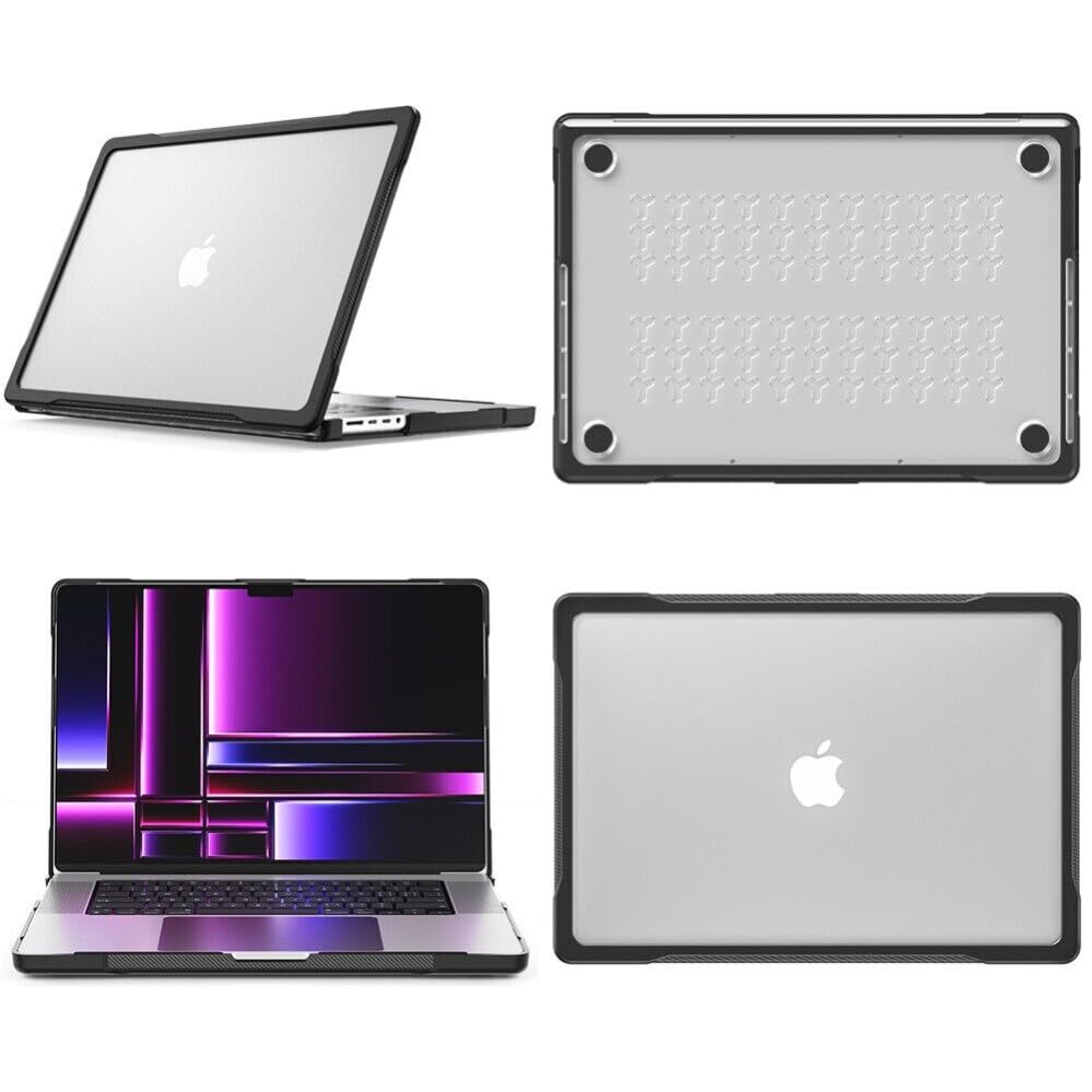 Generic Funda rígida compatible con MacBook Pro de 14 pulgadas (M4 Max) 2024 (Couleur: transparente) con función atril frontal y trasera