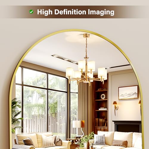XRAMFY Arched Full Length Mirror – Modern Minimalist Gold Decor - Image 4