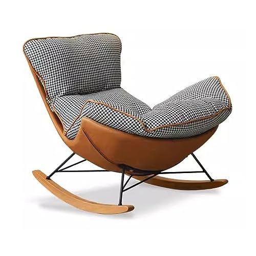 GELASIGE Sofá pequeño ligero de lujo para sala de estar nórdico de tela de pata de gallo, sillón reclinable pequeño para espacios pequeños