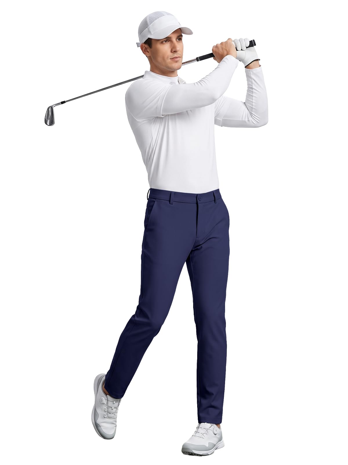 Męskie spodnie golfowe rozciągliwe slim fit szybkoschnące wodoodporne spodnie golfowe lekkie oddychające spodnie na co dzień z kieszeniami