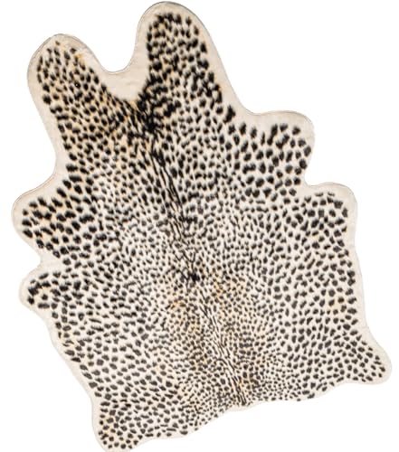 Leopard Print Area Rug, Cheetah Print Rugs Faux Cowhide Hide Skin Rug Animal Printed Mat Carpet for Bedroom Home Office, Livingroom(6.8 x 5.2 Ft)