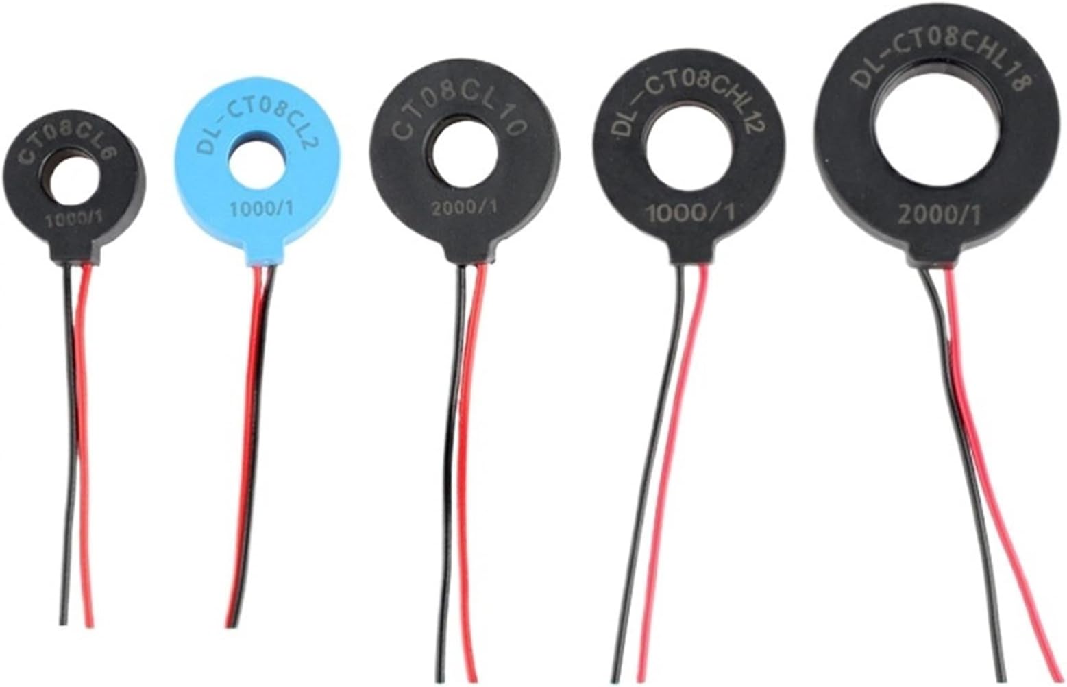 Current Transformer Precision Coil CT 5A 10A 20A 30A 50A 100A 150A/ 50mA 100mA Lead Wire Toroidal Transformer AC(DL-CT08CHL18 2000-1)