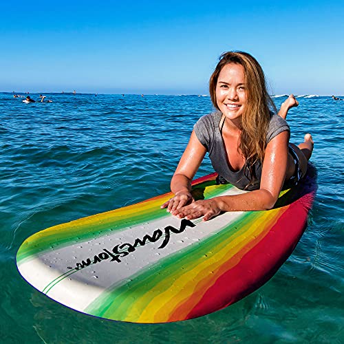 Wavestorm Tabla de surf clásica longboard de 8 pies (rayas azule