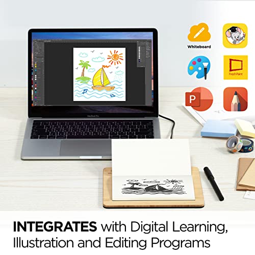 Image of ViewSonic ID0730 7.5 Inch Portable Digital Writing Pen Pad with Battery Free Ink Pen for Sketching, Drawing, Graphic Design, Remote Teaching, Distance Learning Supports Windows, Mac, Android