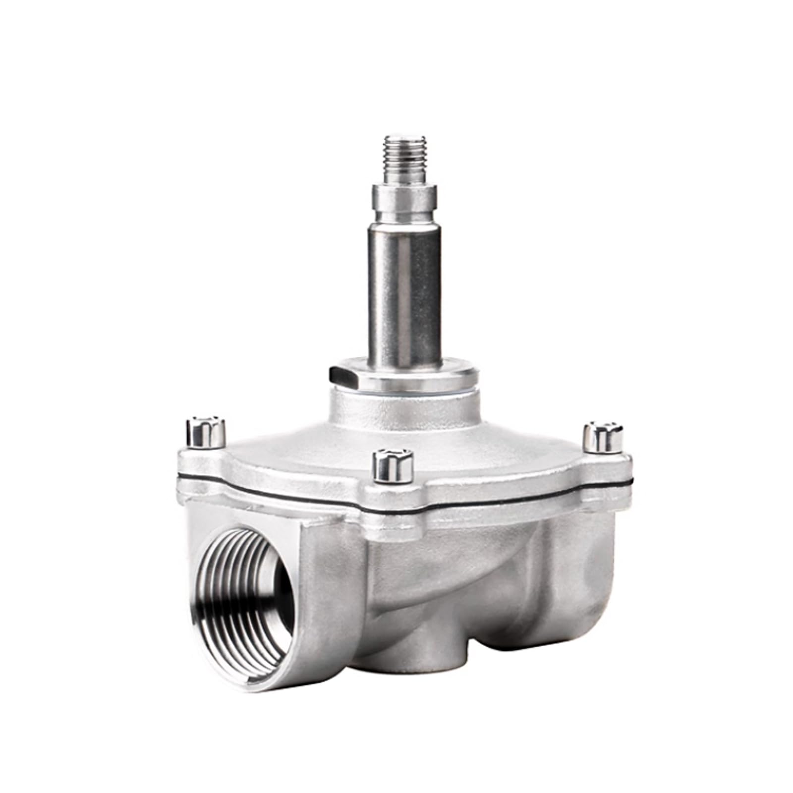Válvula solenoide eléctrica de acero inoxidable de 3/8 pulgadas CC 12 V NPT normalmente cerrada, junta VITON para agua, aire, gas, combustible, aceite con alto rango de presión