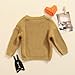 Pivanzore Baby Girl Boy Toddler Knit Sweater Cute Round Neck Long Sleeve Blouse Pullover Oversized Sweatshirt Warm Kids Tops Dark Beige