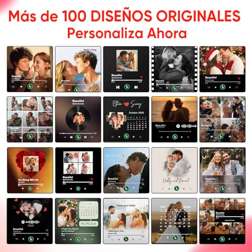 Miniatura 6 de Imán De Refrigerador Con Música Personalizado Reproductor De Música Con Foto San Valentín Spotify Portada Del Álbum Puede Reproducir Canciones Regalo Para Parejas Navidad