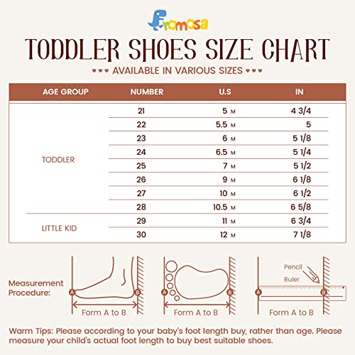 Fromosa Toddler Girls Mary Jane Dress Flat Shoes Little Kids Slip-On Brown Princess Wedding Party Shoes Casual Soft Walking School Uniform Moccasins Shoe 8.5 Size #TOP5