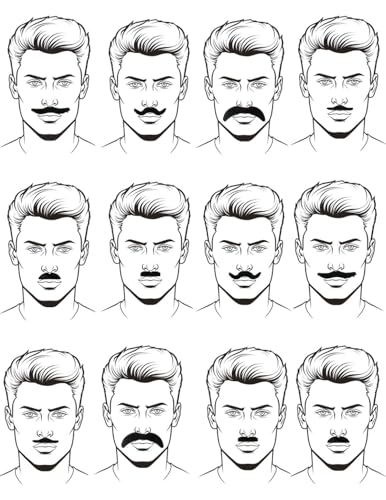 Image of BookMyCostume Stick-On Moustache Set - 12 Pieces with 6 Unique Styles | Self-Adhesive Fake Mustaches for Kids & Adults | Theme Party, Fancy Dress, Fun Props