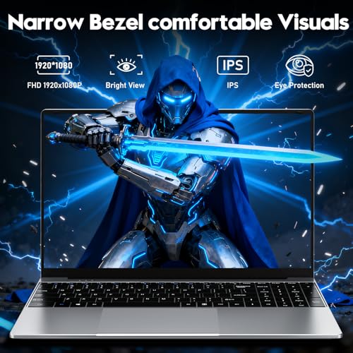 NIAKUN Laptop, Window 11 Pro Laptop Computer 2026, 15.6 Inch Lap Top, 16GB RAM 256GB SSD PC, M3-6Y30 Processor, FHD Display, WIFI5, BT4.2, Webcam, for Business, School, Work, Student, Kids, Gray by NIAKUN - Image 4