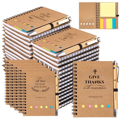 Regalos cristianos para miembros de la iglesia con 30 libretas y bolígrafos