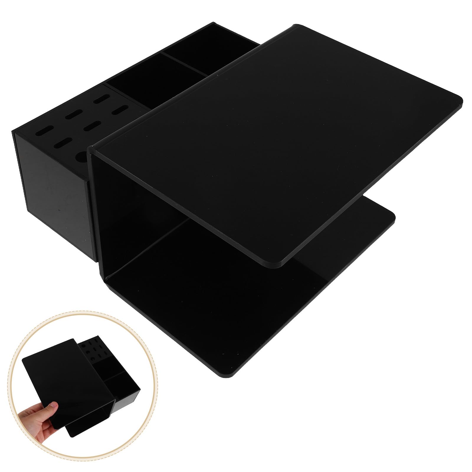 PACKOVE Organizador para Pestañas con Almohadilla Ergonómica Desmontable Soporte para Extensiones de Pestañas Herramienta Profesional para Salones y Doméstico Diseño Negro Fácil de Limpiar
