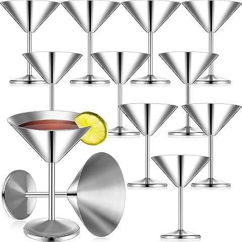 Yinder 12 Pcs Stainless Steel Martini Glasses Cover