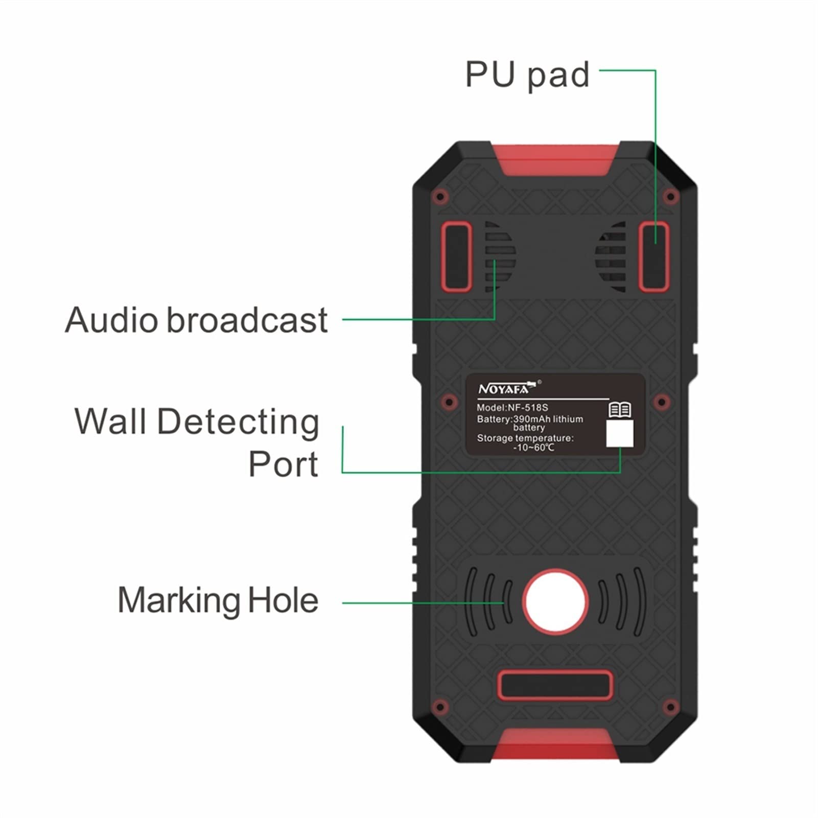 Tester per cavi di rete, NF-518S. Metal detector AC Cavi del cavo del cavo del fermo in legno Scanner for muro sotterraneo Decker 3 IN 1 Rilevatore funzionale BUCE.