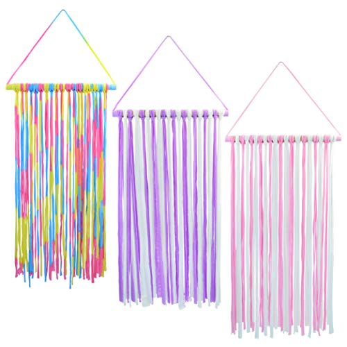 Hair Bow Holder, Miayon 3pcs Girls Women Hair Clips Holder Headbands Storage Organizer 30Inch Long