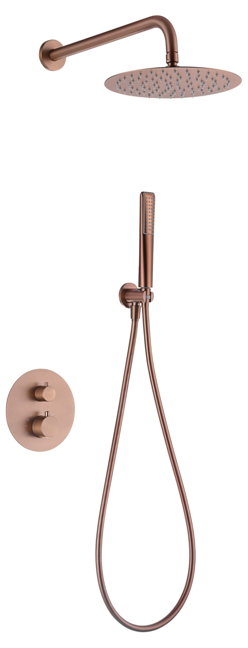 IMEX GTN047/ORC NÁPOLES Conjunto Ducha Termostático Empotrado Oro Rosa Cepillado