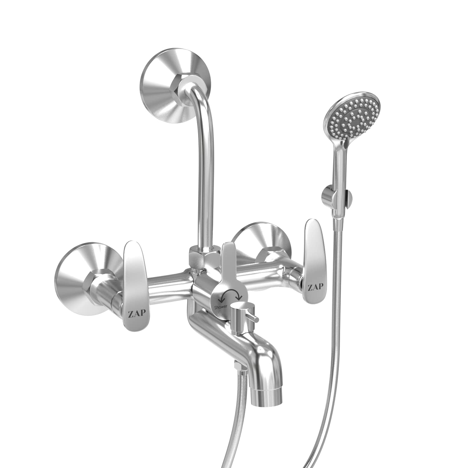 ZAP Arrow Series 100% High Grade Brass 3 in 1 Wall Mixer with Crutch & Multi Flow Hand Shower with 1.5 Meter Flexible Tube (Chrome) (B08SP4B7YB) Amazon Price History, Amazon Price Tracker