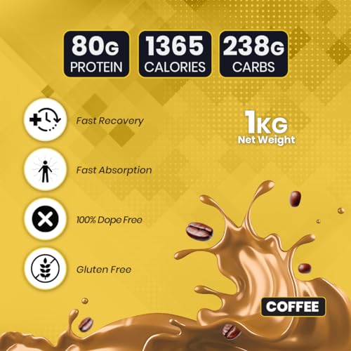 Image of Nutrimuscle Massive Muscle Mass Gainer - 1 Kg - Coffee Flavour For Muscle & Mass Gain - Contains Creatine, Complex Carbohydrates, Protein