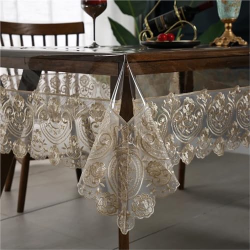 Nappe transparente pour table à manger et cuisine rectangulaire